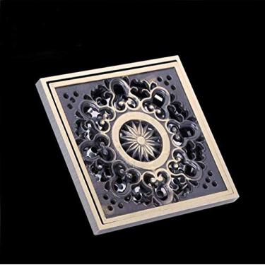 Imagem de Ralo de piso Ralo de resíduos Filtro Cobre Ralo de piso Máquina de lavar Cobre Ralo de piso Espessamento banheiro Verde Bronze Mola Desodorante Ralo de piso