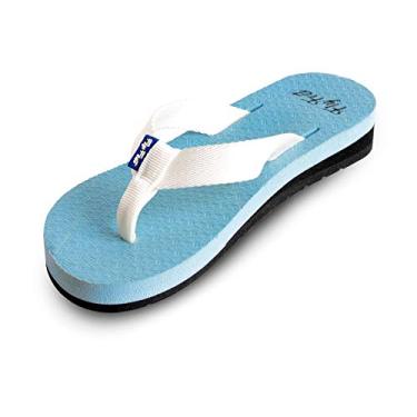 Imagem de Sandália Ortopédica Fly Feet Anabela Feminina, Ortho Pauher, Azul e Branco, 39/40, pacote de 2