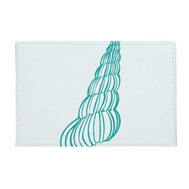 Imagem de DIYthinker Tapete antiderrapante para porta de banheiro com ilustração de caracol Blue Marine Life