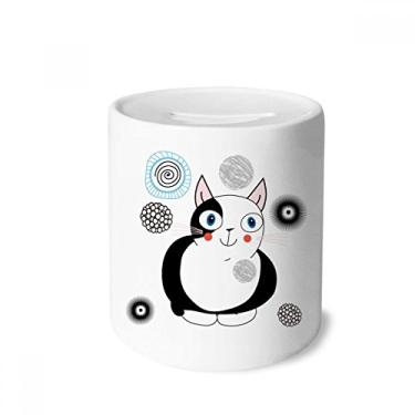 Imagem de DIYthinker Caixa de moedas de cerâmica com desenho de gato gordo, presente de cofrinho