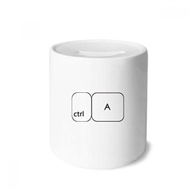Imagem de DIYthinker Símbolo de teclado ctrl A caixa de dinheiro caixa de cerâmica porta-moedas presente de cofrinho
