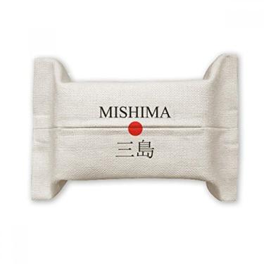 Imagem de Bolsa de linho de algodão com bandeira do sol vermelha da Mishima com nome da cidade japonesa
