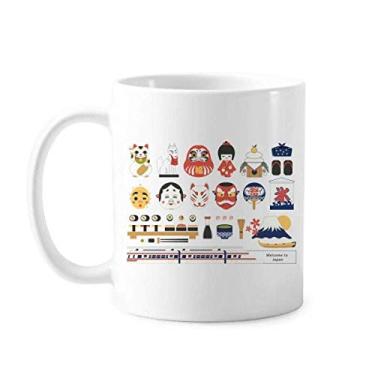 Imagem de Caneca clássica japonesa Well Known Stuff de cerâmica branca presente com alças 350 ml