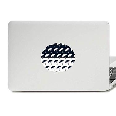 Imagem de Adesivo preto branco guarda-chuva chuva chuva clima vinil emblema gráfico laptop adesivo notebook decalque
