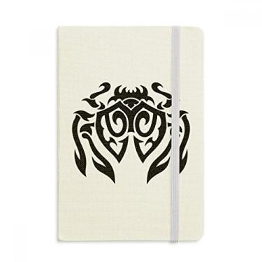 Imagem de Caderno com ilustração preta, estampa de aranha, estampa de insetos, capa dura de tecido, diário clássico