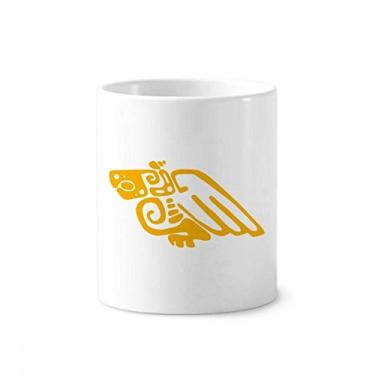 Imagem de Porta-canetas de dente mexicana Totems com águia mexicana da Civilização Antiga do México