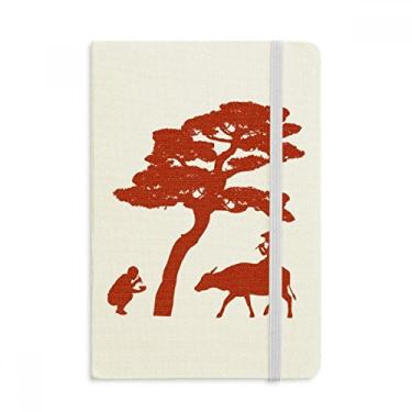 Imagem de Caderno de silhueta de árvore de vaca chinesa, capa dura de tecido, diário clássico A5