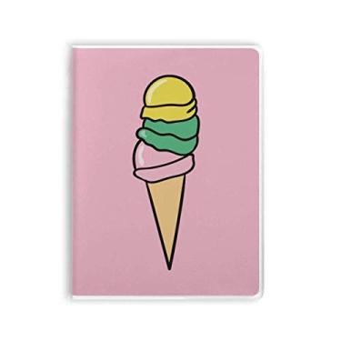 Imagem de Diário de capa macia para caderno de sorvete rosa amarelo verde
