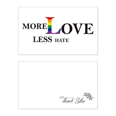 Imagem de LGBT Bandeira de arco-íris mais amor menos ódio cartão de agradecimento aniversário saudação casamento agradecimento