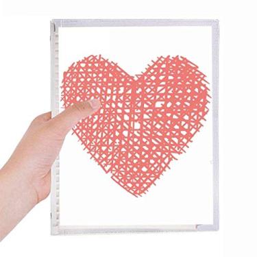 Imagem de Caderno de desenho de coração rosa para dia dos namorados com folhas soltas e diário recarregável