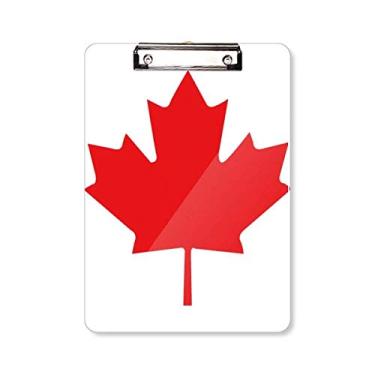 Imagem de Folha de bordo vermelho do Canadá, símbolo da cultura do país, pasta, bloco de notas A4