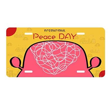 Imagem de DIYthinker Dia dos Namorados Eu te Amo Rosa Coração Placa Etiqueta Decoração Carro Dia da Paz