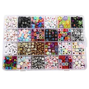 Imagem de Joias miçangas, suprimentos para fabricação de joias, kit de fabricação de joias chaveiros para pulseira e colar