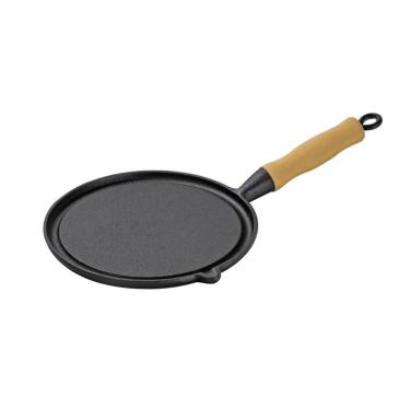 Imagem de Bifeteira Chapa Ferro Fundido Redonda Lisa 26 Cm