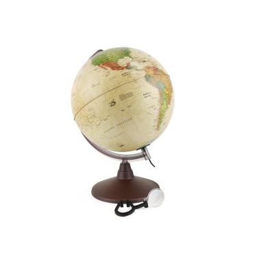 Imagem de Globo Terrestre Decorativo Geográfico Marco Polo C/ Lupa Base em Plástico Iluminado LED Tecnodidattica
