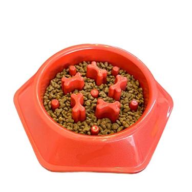 Imagem de Comedouro para Cães Lento, Comedouro Educativo para Gatos,Comedouro para Cachorros, Alimentação Lenta, Prático e Resistente,Vermelho