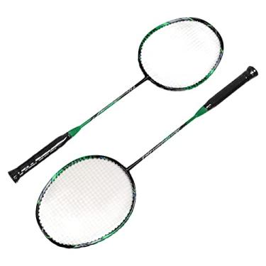 Imagem de Raquetes de Badminton de Carbono Super Leve Raquete de Badminton 2 Peças para Recreação (Verde)