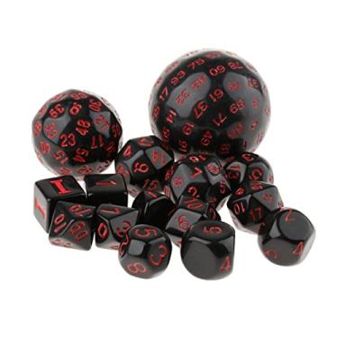 Imagem de Generic Vaveren 15 Pieces Multi-Sided Digit Set D60 D30 D24 D20 D16 D12 D10 D8 D7 D5 D4 For Mtg Dnd Rpg Role Playing, Red Vermelho