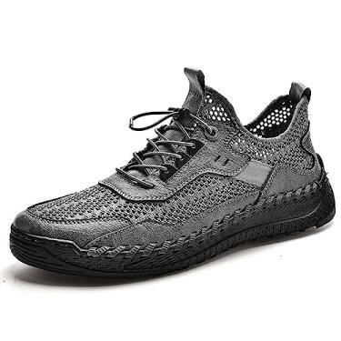 Imagem de Letuwj Sapatos masculinos de malha casual para uso ao ar livre e respirável, Cinza, 10