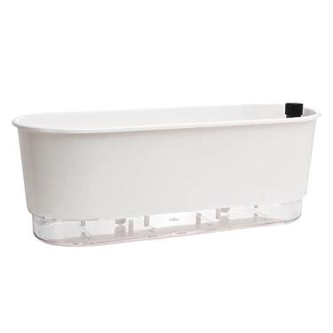 Imagem de Vaso Auto Irrigável 5 Litros Jardineira Grande Branco Autoirrigável 40cm - Vaso Raiz