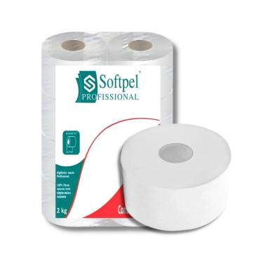 Imagem de Papel Higienico Rolao Softpel Branco C/ 8 Rolos