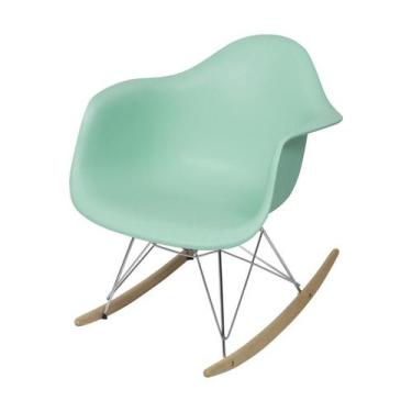 Imagem de Cadeira Dkr Em Polipropileno Com Braço Verde Tiffany Base Balanco - Or