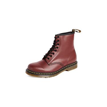 Imagem de Dr. Martens Bota de couro original 1460 para homens e mulheres, Cherry Red Smooth, 15 Women/14 Men