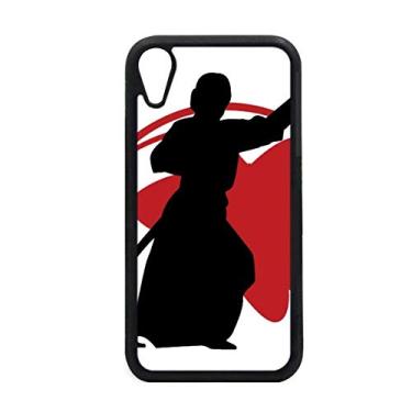 Imagem de Capa japonesa asiática Samurai Katana Sakura Parry Outline para iPhone XR Capa para proteção de telefone Apple