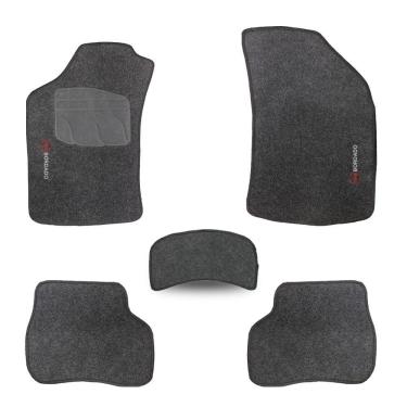 Imagem de Tapete Palio 1.8R 2005 a 2011 Carpete Automotivo Jogo 5 Peças Grafite Bordado