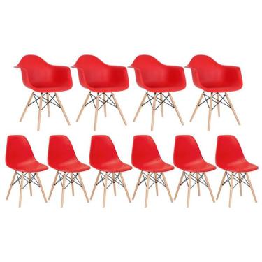 Imagem de Kit 4 Cadeiras Eames Daw Com Braços + 6 Cadeiras Eiffel Dsw V