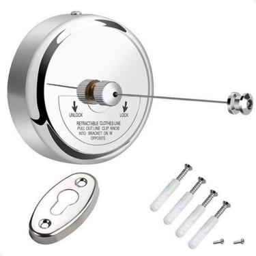 Imagem de Varal Retrátil Lorben em Aço Inox 2,9m Pendurar Roupas Banheiro Apartamento Compacto Extensível Cromado