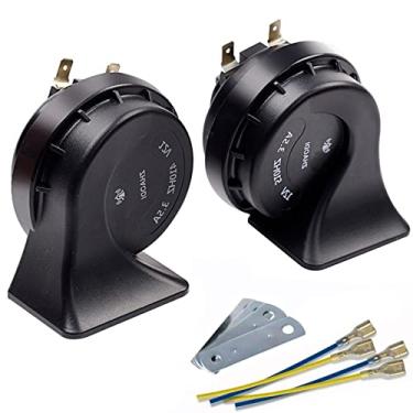 Imagem de Buzina de carro, buzina de motocicleta banhao buzina alta caminhão trem buzinas 12V 125dB, à prova d'água, tom alto baixo, ajuste universal, super alto para veículos comerciais/off-road, carros