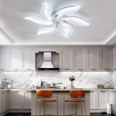 Imagem de Ventiladores de teto LED modernos com luzes Reversíveis Smart 6 velocidades Ventilador de teto para quarto com controle remoto Regulável Ventilador silencioso Luz de teto para sala de estar