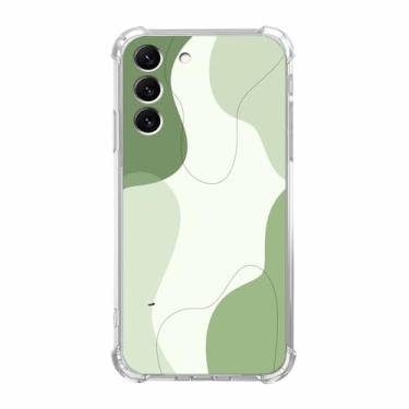 Imagem de Nsyosio Capa artística de linha verde sálvia para Samsung Galaxy S23 Plus, estampa estética minimalista, capa amortecedora exclusiva de TPU macio compatível com Galaxy S23 Plus