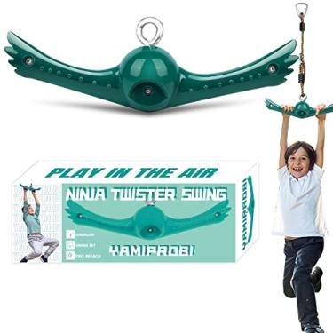 Imagem de YAMIPROBI Conjunto de giros Ninja-Twister Swing: Acessórios Slackline - Alça de 360° Twist-Spin Flips Toy Ativar Ninja Powers - Acessórios Ninja Warrior - Brinquedos Ninja para crianças para quintal