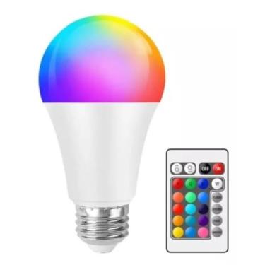 Imagem de Lâmpada LED RGB com 16 Cores e Controle Remoto, 9W, Bocal E27