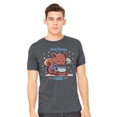 Imagem de TeeFury - Hot Cocoa Vibes - Camiseta masculina animal,, Preto, 3G