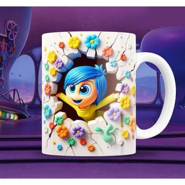 Imagem de Caneca Efeito 3D Divertidamente Filme Desenho Animado Infantil para Menino Menina Porcelana (ALEGRIA)