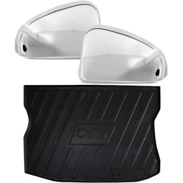 Imagem de Kit Par Aplique Cromado Retrovisor + Protetor Mala Celta 00 06 A