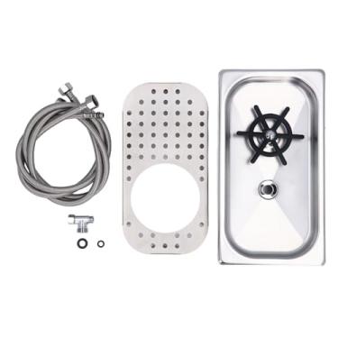 Imagem de Enxaguador de Vidro de Aço Inoxidável Lavador de Copo Giratório de 360 ​​° Com Função de Lavagem Automática, Operação Fácil para Cafeteria, Aço Inoxidável 304 Premium, 12,8 X 6,9