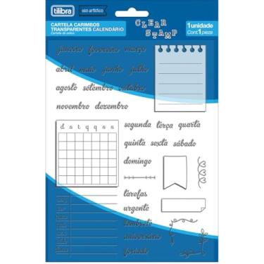 Imagem de Tilibra - Cartela Carimbos Transparentes Calendário - Blister com 1 Unidade