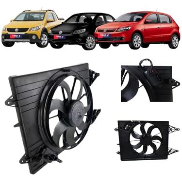 Imagem de Ventoinha com Defletor GMV Radiador Gol Fox Saveio Voyage SpaceFox Polo 2006 2007 2008 2009 2010 2011 2012 2013 2014 2015 2016 2017 2018 2019 COM AR