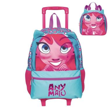 Imagem de Kit Mochila e Lancheira Sestini Anymalu M Plus Rosa-Feminino
