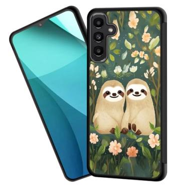 Imagem de ZQLPLZR Capa para Galaxy A35 5G, bordas antiderrapantes para pneus, design fofo, à prova de choque, proteção total, capa traseira preta para Samsung Galaxy A35 5G 6,6 polegadas 2024, preguiças fofas