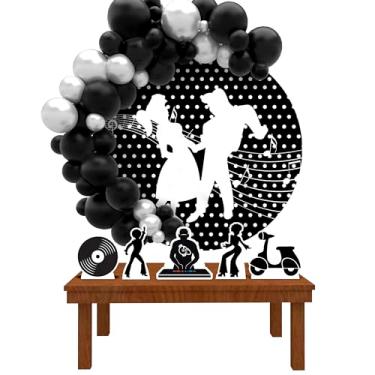 Imagem de Kit Decoração Painel Redondo Festa de Aniversário Infantil Anos 80 60 90's