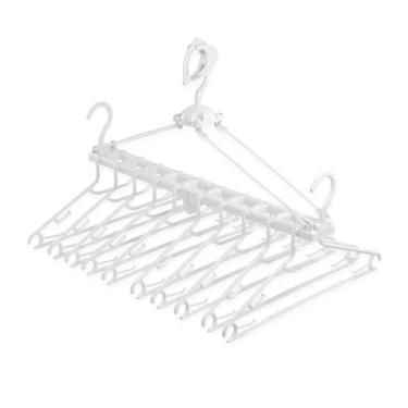 Imagem de Varal Cabides Camisa Cabideiro Retratil Camiseta Roupa - Branco - Lig 