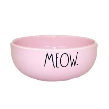 Imagem de Comedouro Pet Injet Cerâmica Meow Rosa para Gatos 190 ml