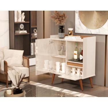 Imagem de Aparador Buffet Retro para Sala de estar ou cozinha com 2 portas e pés