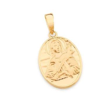 Imagem de Pingente banhado ouro 3x 24k 18k e 22k  unissex rommanel medalha oval 
