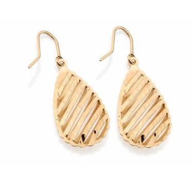 Imagem de Brincos banhado ouro 3x 24k 18k e 22k femininos gota rommanel gancho d